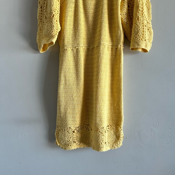 Spell & The Gypsy Let The Sunshine In Crochet Mini Dress Yellow Small - Picture 11 of 16